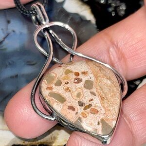 Birds Eye Ryolite Jasper Pendant 2 1/4”